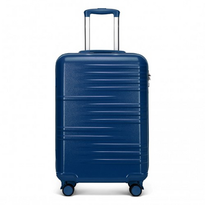 K2391L - British Traveller 20 Inch Navy Durable Polycarbonate and ABS Hard Shell Suitcase With TSA Lock
