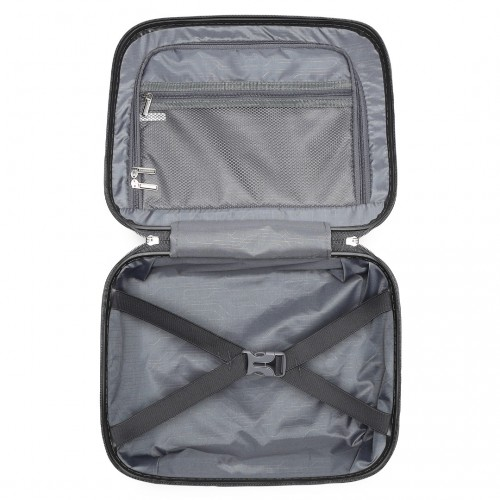 K2393L - British Traveller 4 Pcs Set Spinner Hard Shell PP Suitcase With TSA Lock And Vanity Case - Black