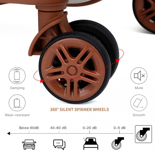 Kono ABS 20 Inch Sculpted Horizontal Design 2 Piece Suitcase Set With Cabin Bag - Cream