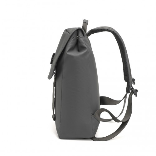 Kono Water-resistant Flap Backpack - Stylish & Durable Grey PVC Coated Bag