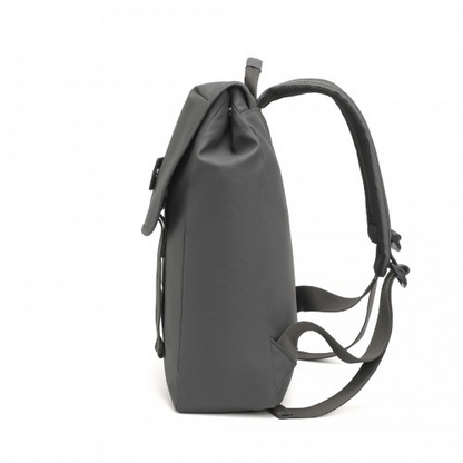 Kono Water-resistant Flap Backpack - Stylish & Durable Grey PVC Coated Bag