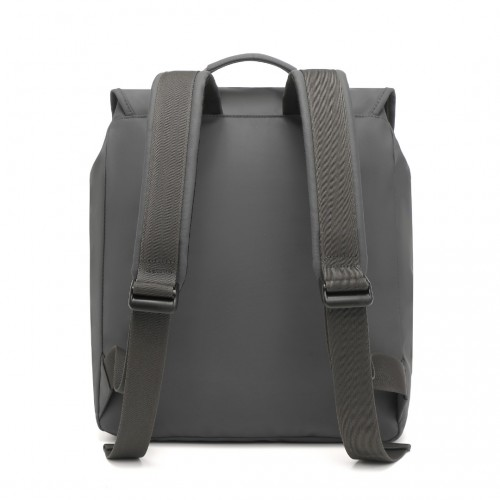 Kono Water-resistant Flap Backpack - Stylish & Durable Grey PVC Coated Bag