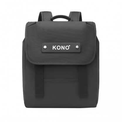 Kono PVC Coated Water-resistant Flap Backpack - Black | Streamlined & Innovative Design