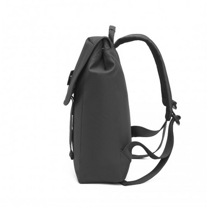 Kono PVC Coated Water-resistant Flap Backpack - Black | Streamlined & Innovative Design