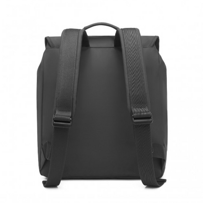 Kono PVC Coated Water-resistant Flap Backpack - Black | Streamlined & Innovative Design