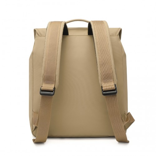 Kono Khaki PVC Coated Water-Resistant Flap Backpack - Innovative, Streamlined Design