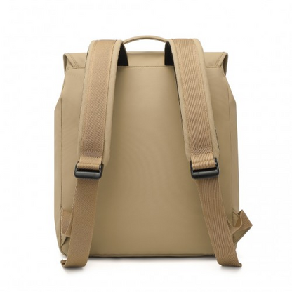 Kono Khaki PVC Coated Water-Resistant Flap Backpack - Innovative, Streamlined Design