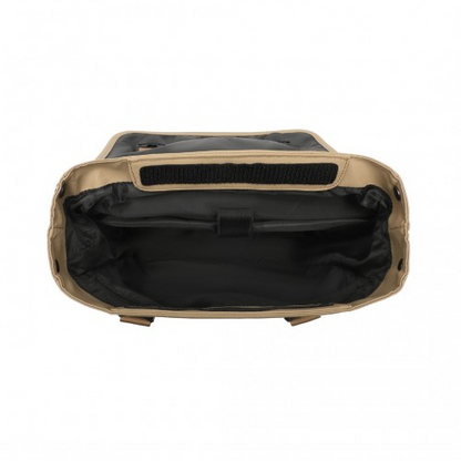 Kono Khaki PVC Coated Water-Resistant Flap Backpack - Innovative, Streamlined Design