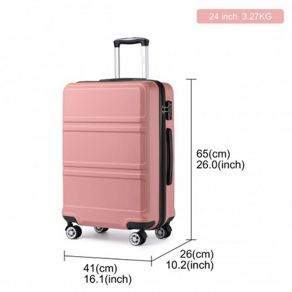Kono ABS 24 Inch Sculpted Horizontal Design Suitcase - Nude