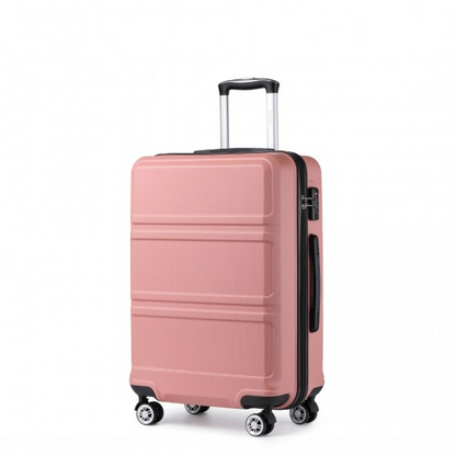 Kono ABS Sculpted Horizontal Design 20 Inch Cabin Luggage - Nude