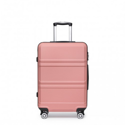 Kono ABS Sculpted Horizontal Design 20 Inch Cabin Luggage - Nude