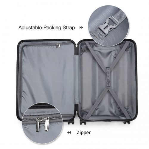 Kono ABS Sculpted Horizontal Design 20 Inch Cabin Luggage - Nude