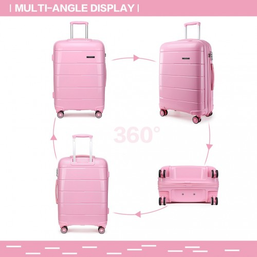 K1997L - KONO 28 INCH HARD SHELL PP SUITCASE - PINK