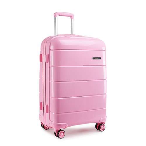 K1997L - KONO 24 INCH HARD SHELL PP SUITCASE - PINK