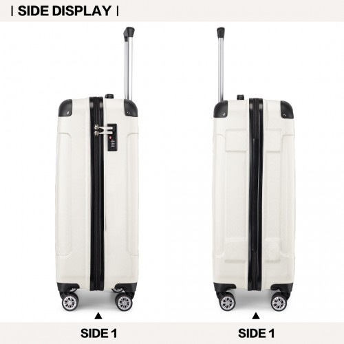Kono 19 Inch ABS Lightweight Compact Hard Shell Cabin Suitcase - Beige