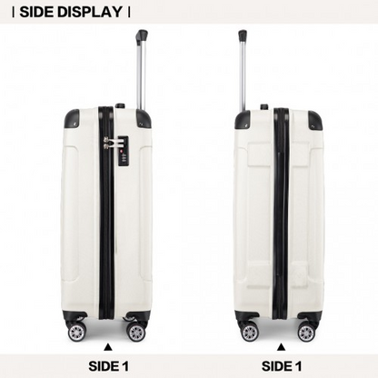 Kono 19 Inch ABS Lightweight Compact Hard Shell Cabin Suitcase - Beige