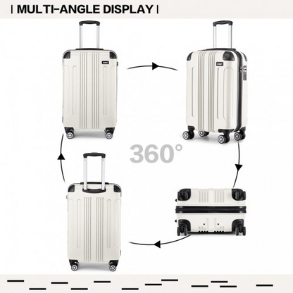 Kono 19 Inch ABS Lightweight Compact Hard Shell Cabin Suitcase - Beige