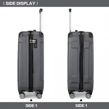 Kono 19 Inch ABS Lightweight Compact Hard Shell Cabin Suitcase Travel Carry-On Luggage - Grey