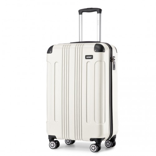 Kono 19 Inch ABS Lightweight Compact Hard Shell Cabin Suitcase - Beige