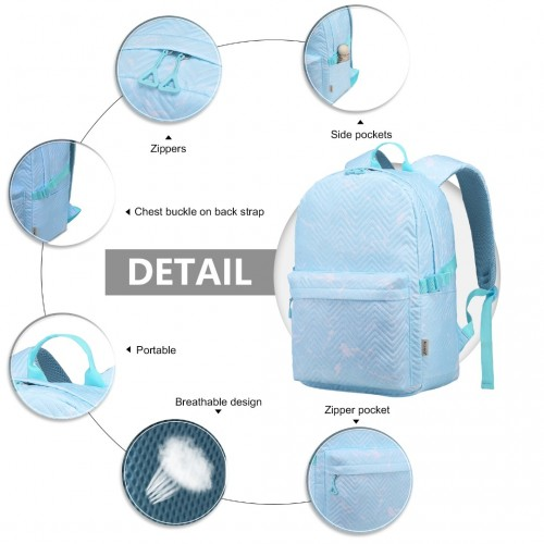 Kono Water-Resistant School Backpack with Secure Laptop Compartment - Blue, 15.4 Inch Laptop Sleeve, Spacious & Stylish for Commuting and Travel