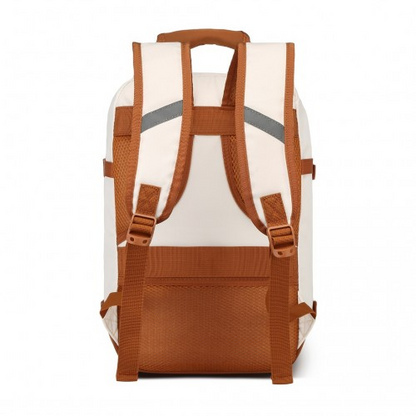 Kono Lightweight Cabin Bag - Water-Resistant Travel Business Backpack - Beige & Brown