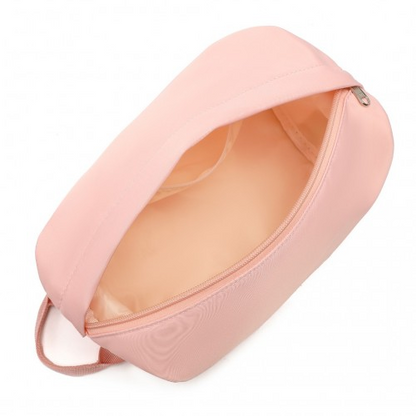 K1871-1L+EA2212 - Kono ABS 4 Wheel Suitcase Set With Vanity Case And Weekend Bag And Toiletry Bag - Pink