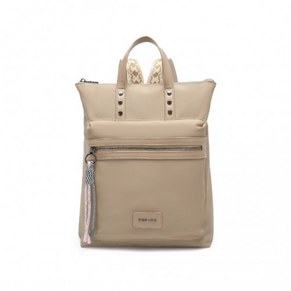 Miss Lulu Signature Style Backpack With Unique Details - Khaki | LT2355 | Stylish & Functional