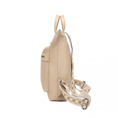Miss Lulu Signature Style Backpack With Unique Details - Khaki | LT2355 | Stylish & Functional