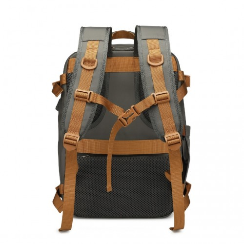 Water-Resistant Functional Backpack With Shoe Compartment And USB Charging Port - Grey