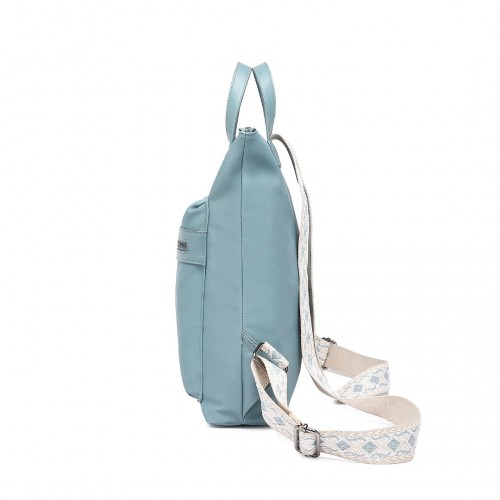 Miss Lulu Signature Style Backpack with Unique Details - Blue | Urban Elegance