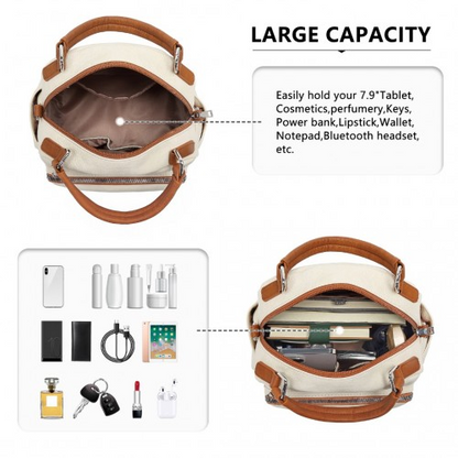 Miss Lulu Bowler Style Shoulder Bag - Beige And Brown | Stylish & Practical Handbag