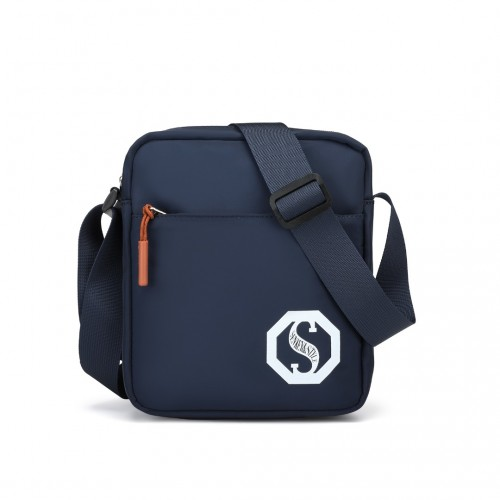 Kono Lightweight & Glow-in-the-Dark 3-Piece Laptop Backpack Set with Crossbody Bag and Pencil Case - Navy And Brown