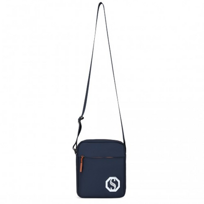 Kono Lightweight & Glow-in-the-Dark 3-Piece Laptop Backpack Set with Crossbody Bag and Pencil Case - Navy And Brown