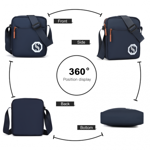 Kono Lightweight & Glow-in-the-Dark 3-Piece Laptop Backpack Set with Crossbody Bag and Pencil Case - Navy And Brown