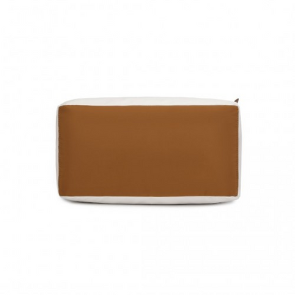 Kono Lightweight Water-Resistant Foldable Duffel Bag - Under Seat Travel Carry-on, Medium, Beige & Brown