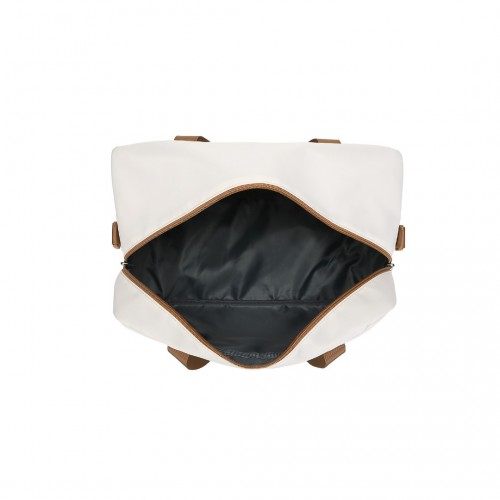 Kono Lightweight Water-Resistant Foldable Duffel Bag - Under Seat Travel Carry-on, Medium, Beige & Brown