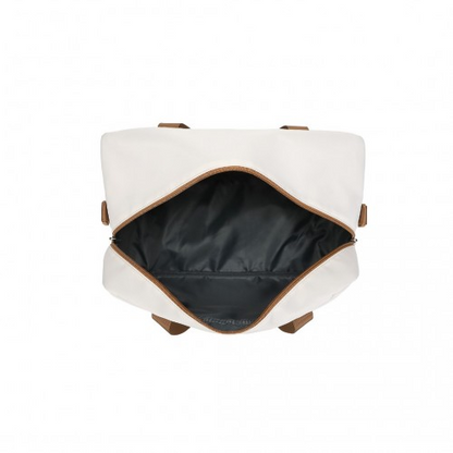 Kono Lightweight Water-Resistant Foldable Duffel Bag - Under Seat Travel Carry-on, Medium, Beige & Brown