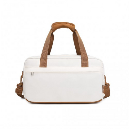 Kono Lightweight Water-Resistant Foldable Under Seat Travel Duffel Bag - Small, Beige And Brown