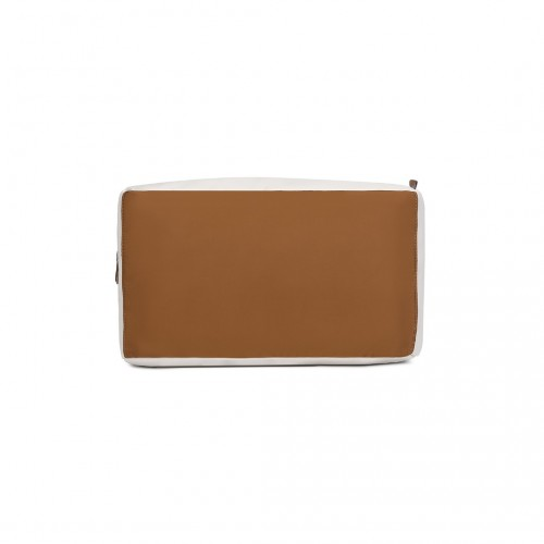 Kono Lightweight Water-Resistant Foldable Under Seat Travel Duffel Bag - Small, Beige And Brown