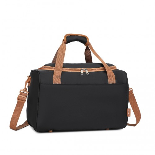 Kono Spacious Travel Storage Bag Handbag - Black And Brown | Ideal for Modern Travelers