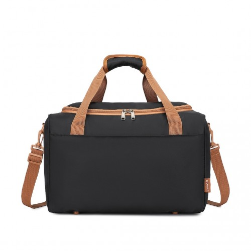 Kono Spacious Travel Storage Bag Handbag - Black And Brown | Ideal for Modern Travelers