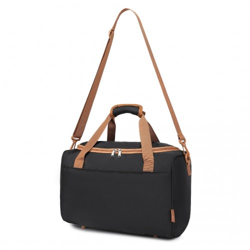 Kono Spacious Travel Storage Bag Handbag - Black And Brown | Ideal for Modern Travelers