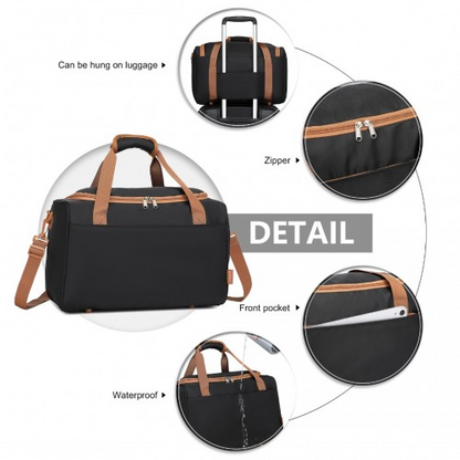 Kono Spacious Travel Storage Bag Handbag - Black And Brown | Ideal for Modern Travelers