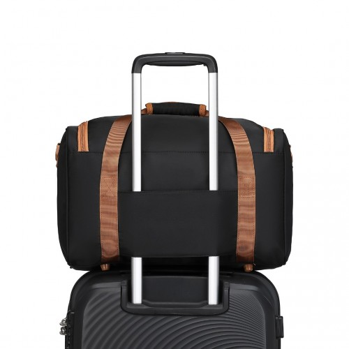 Kono Spacious Travel Storage Bag Handbag - Black And Brown | Ideal for Modern Travelers