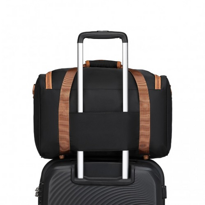 Kono Spacious Travel Storage Bag Handbag - Black And Brown | Ideal for Modern Travelers