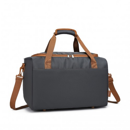 Kono Spacious Travel Storage Bag Handbag - Grey And Brown - Perfect for Modern Travelers