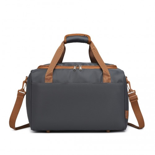 Kono Spacious Travel Storage Bag Handbag - Grey And Brown - Perfect for Modern Travelers