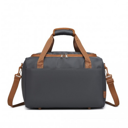 Kono Spacious Travel Storage Bag Handbag - Grey And Brown - Perfect for Modern Travelers