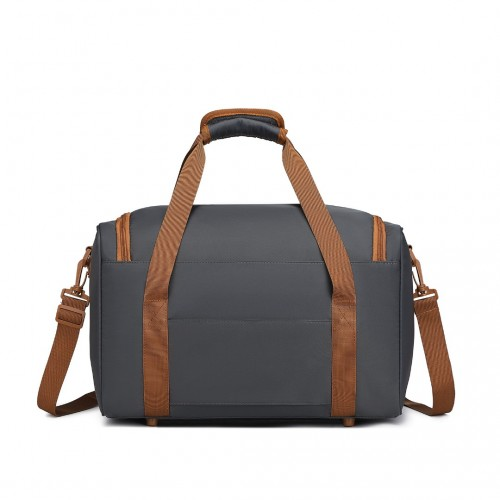 Kono Spacious Travel Storage Bag Handbag - Grey And Brown - Perfect for Modern Travelers
