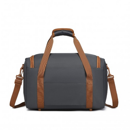 Kono Spacious Travel Storage Bag Handbag - Grey And Brown - Perfect for Modern Travelers